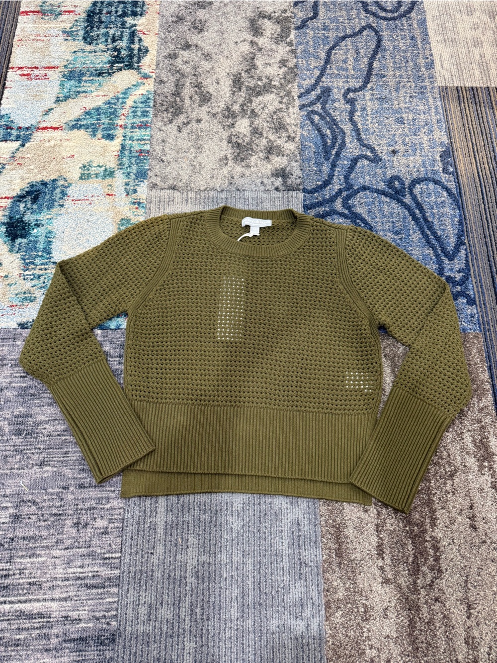 Krimson Klover Ace S25209-100 Olive Green Knit Off-Shoulder Sweater